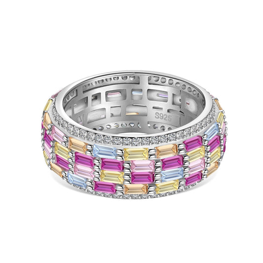 [Hinora Jewelry]Radiant Colorful Radiant Cut Daily Ring