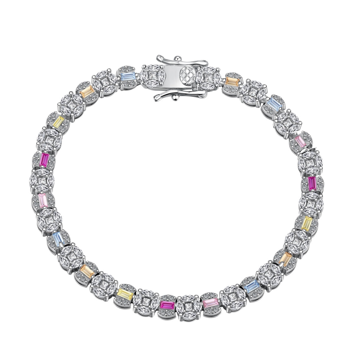 [Hinora Jewelry]Dazzling Radiant Multi Cut Daily Bracelet