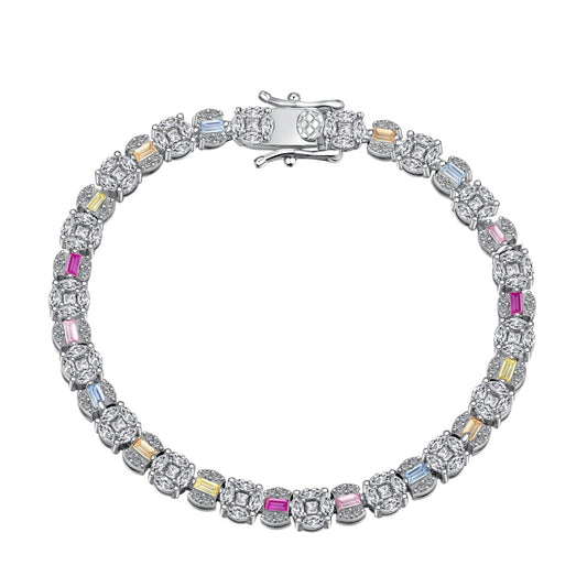 [Hinora Jewelry]Dazzling Radiant Multi Cut Daily Bracelet