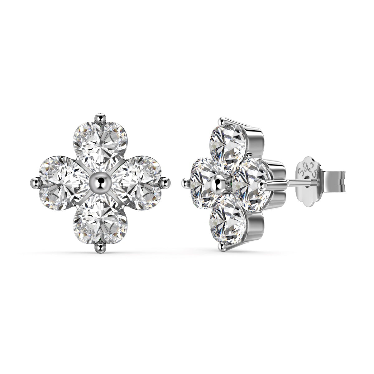[Hinora Jewelry]Four-Leaf Clover Ball Earrings