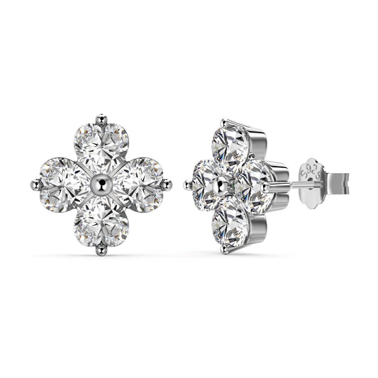 [Hinora Jewelry]Four-Leaf Clover Ball Earrings