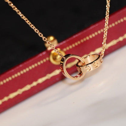 [⭐Hinora Jewelry]LOVE NECKLACE PINK GOLD AND SILVER