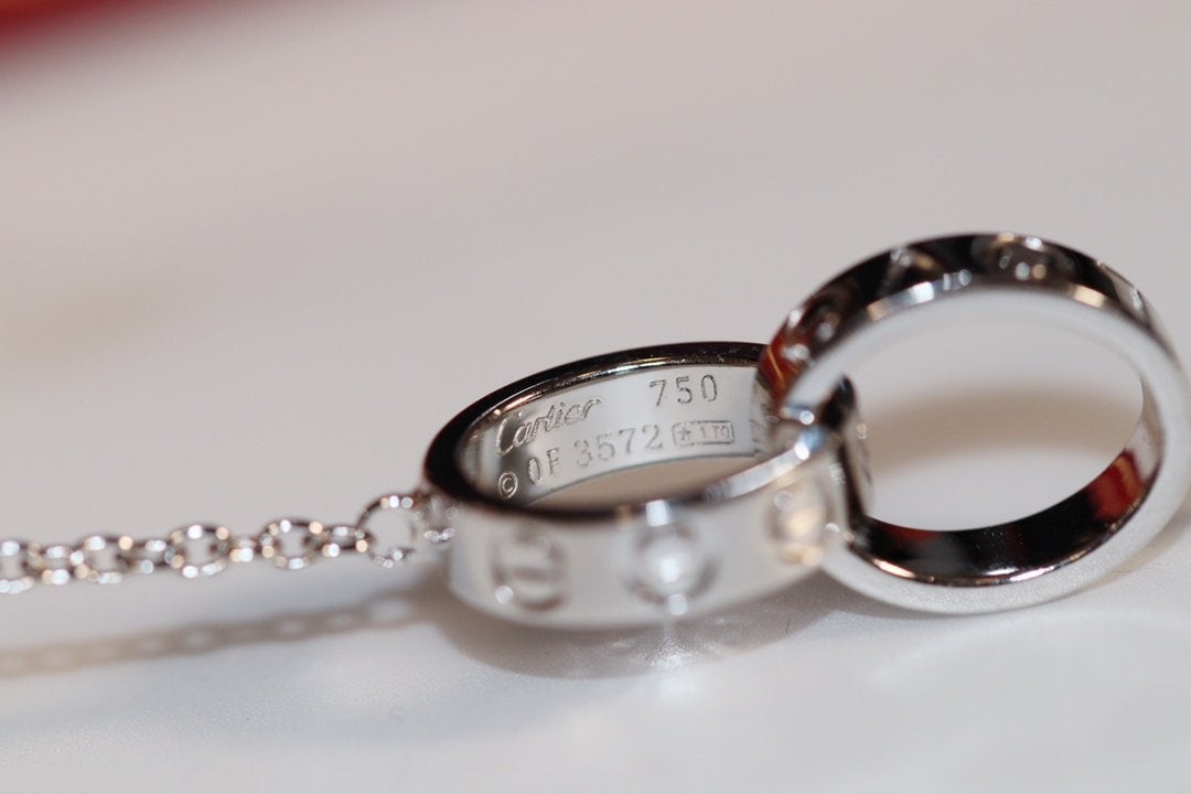 [⭐Hinora Jewelry]LOVE NECKLACE PINK GOLD AND SILVER