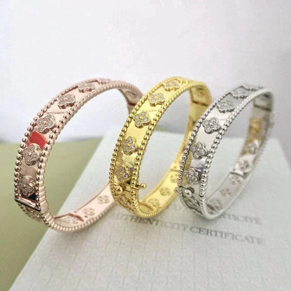 [⭐Hinora Jewelry]CLOVER BRACELET 8MM DIAMONDS