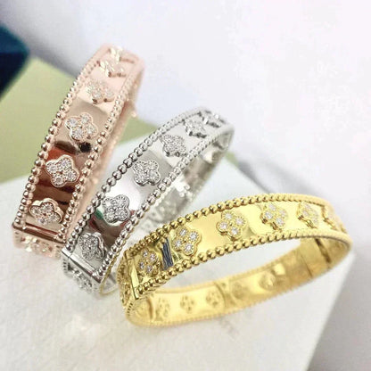[⭐Hinora Jewelry]CLOVER BRACELET 8MM DIAMONDS