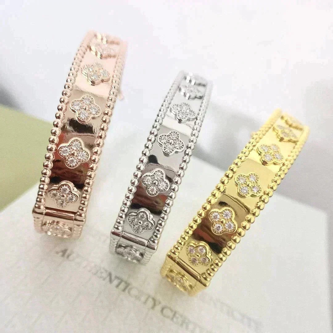[⭐Hinora Jewelry]CLOVER BRACELET 8MM DIAMONDS