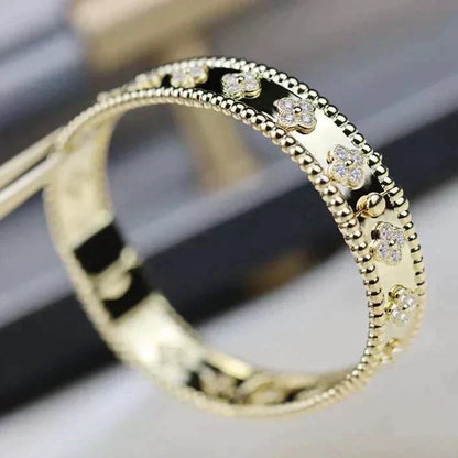 [⭐Hinora Jewelry]CLOVER BRACELET 8MM DIAMONDS