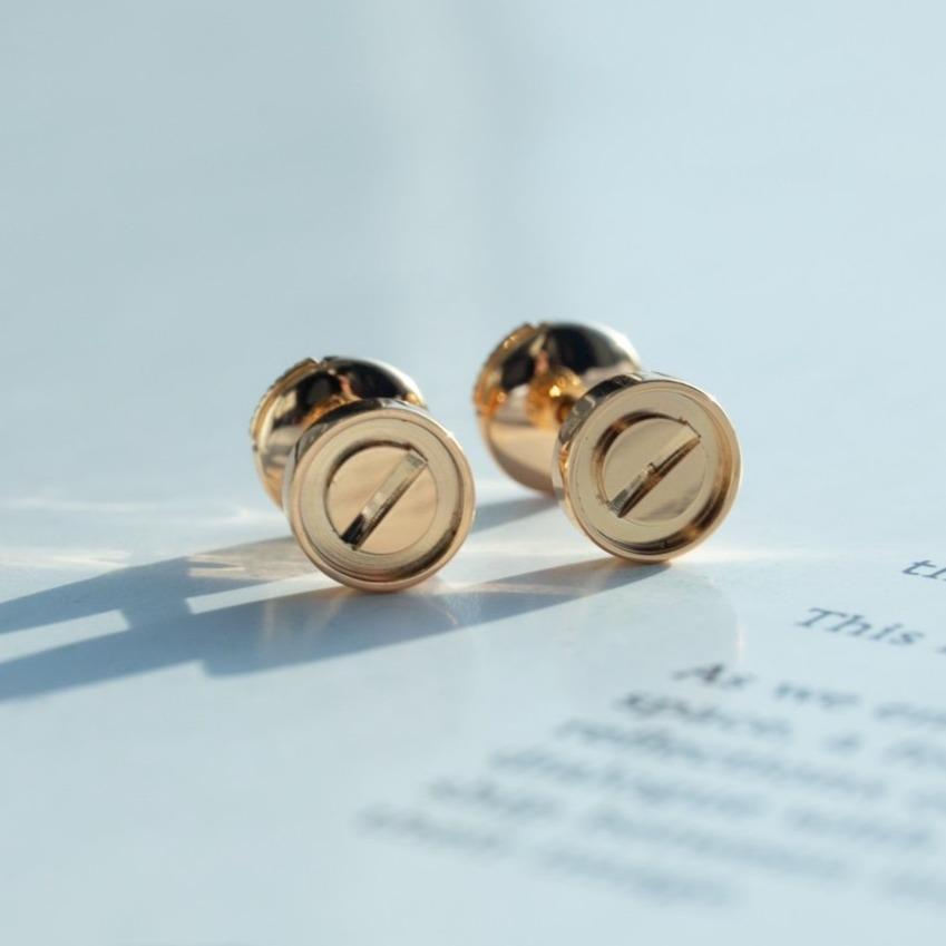 [⭐Hinora Jewelry]LOVE EARRINGS PINK GOLD 10MM
