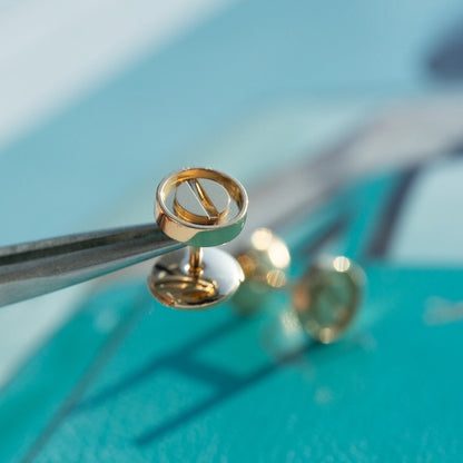 [⭐Hinora Jewelry]LOVE EARRINGS PINK GOLD 10MM