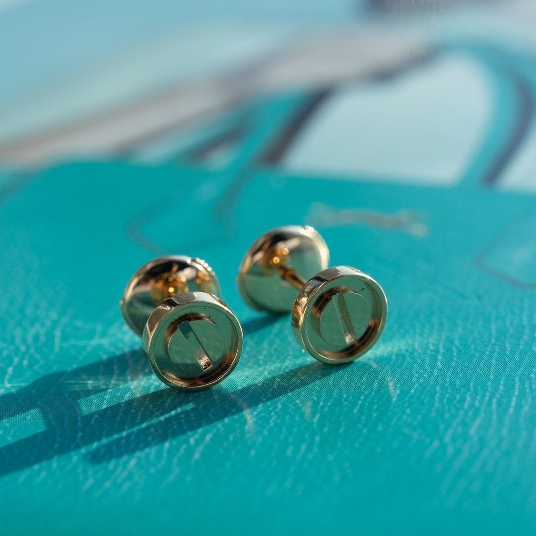 [⭐Hinora Jewelry]LOVE EARRINGS PINK GOLD 10MM