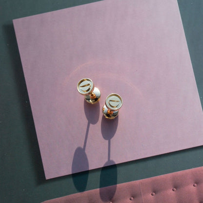 [⭐Hinora Jewelry]LOVE EARRINGS PINK GOLD 10MM