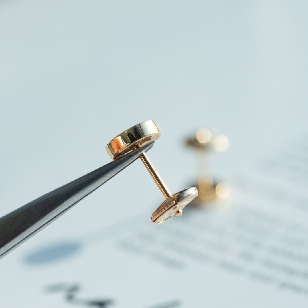 [⭐Hinora Jewelry]LOVE EARRINGS PINK GOLD 10MM