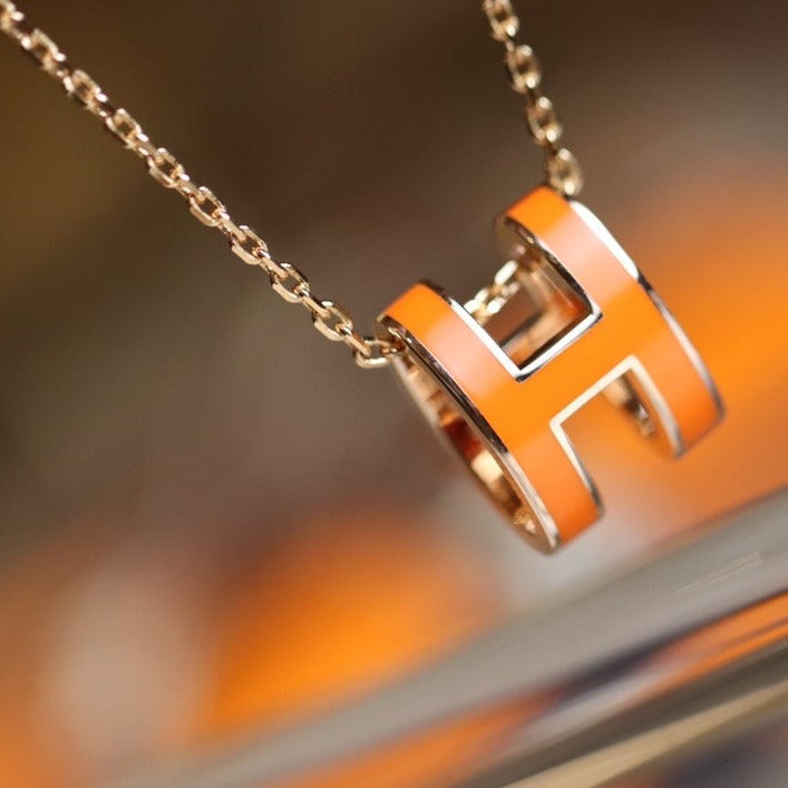 [⭐Hinora Jewelry]POP H PEDANT PINK GOLD