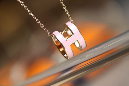[⭐Hinora Jewelry]POP H PEDANT PINK GOLD
