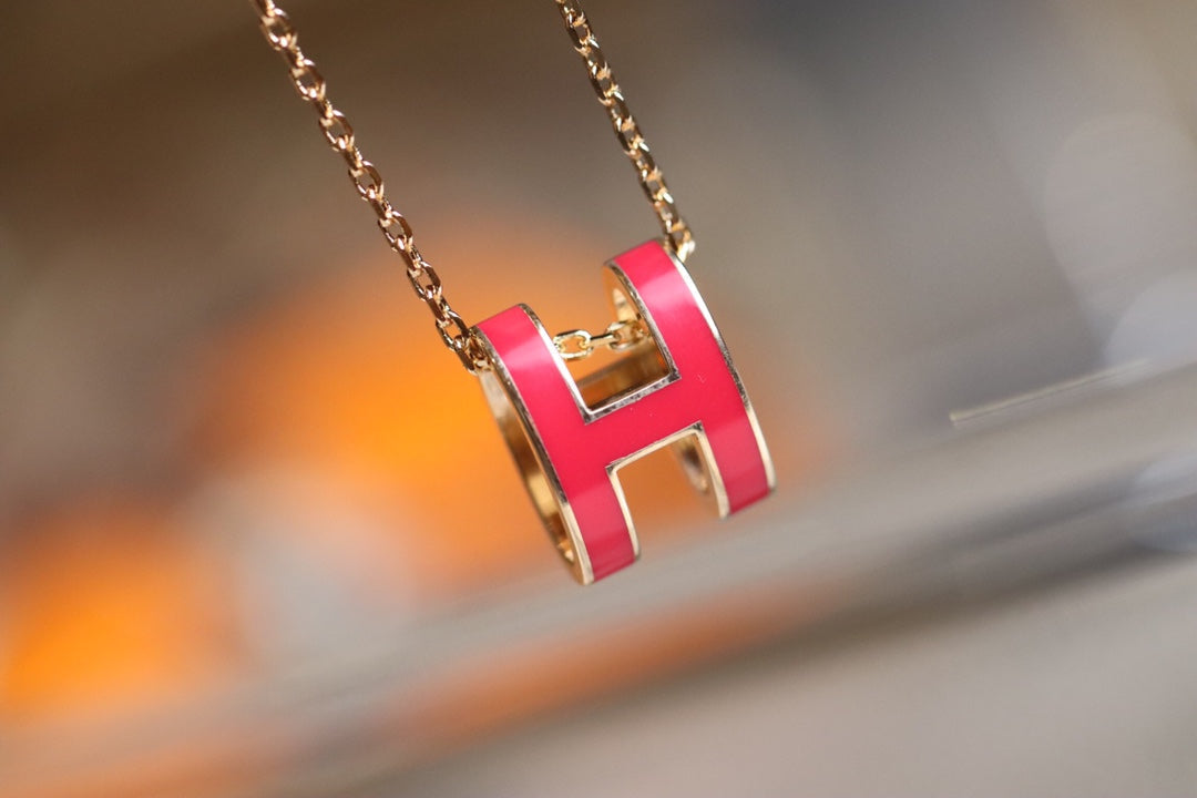 [⭐Hinora Jewelry]POP H PEDANT PINK GOLD