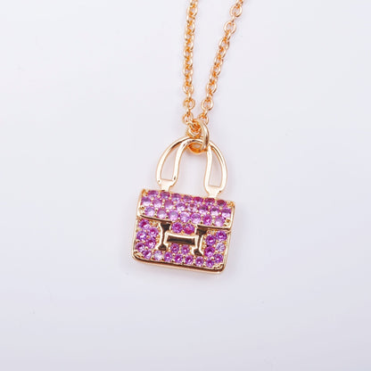 [⭐Hinora Jewelry]CONSTANCE PEDANT PURPLE DIAMOND NECKLACE