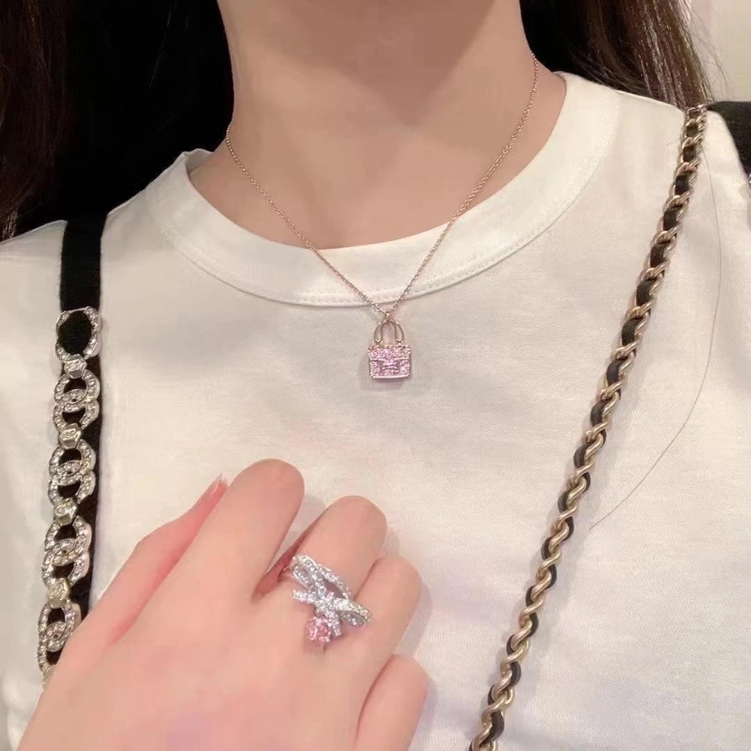 [⭐Hinora Jewelry]CONSTANCE PEDANT PURPLE DIAMOND NECKLACE