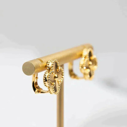 [⭐Hinora Jewelry]CLOVER MEDIUM 1 MOTIFS LASER EARRINGS