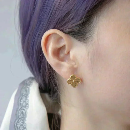 [⭐Hinora Jewelry]CLOVER MEDIUM 1 MOTIFS LASER EARRINGS