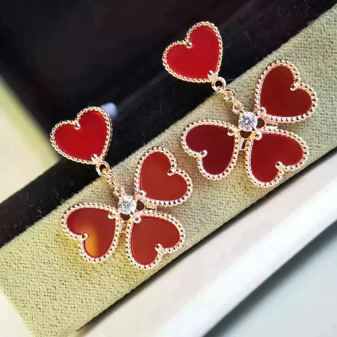 [⭐Hinora Jewelry]SWEET CLOVER CARNELIAN EARRINGS