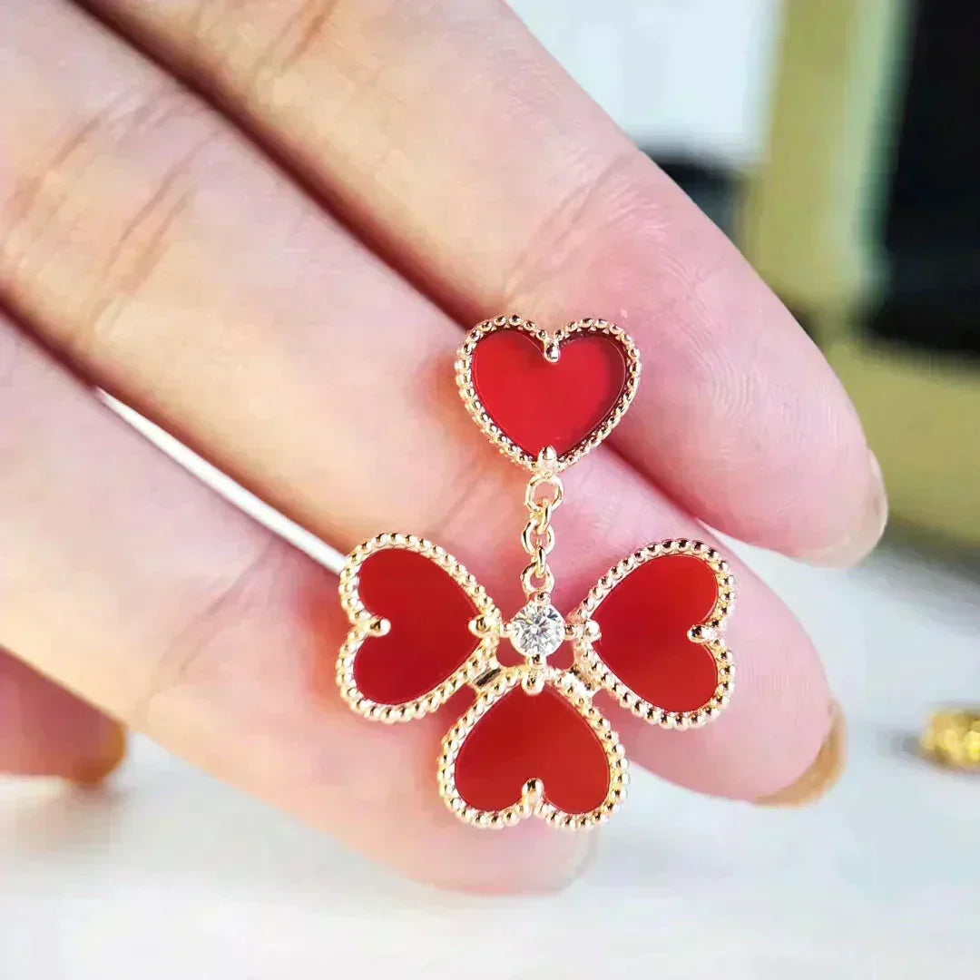 [⭐Hinora Jewelry]SWEET CLOVER CARNELIAN EARRINGS