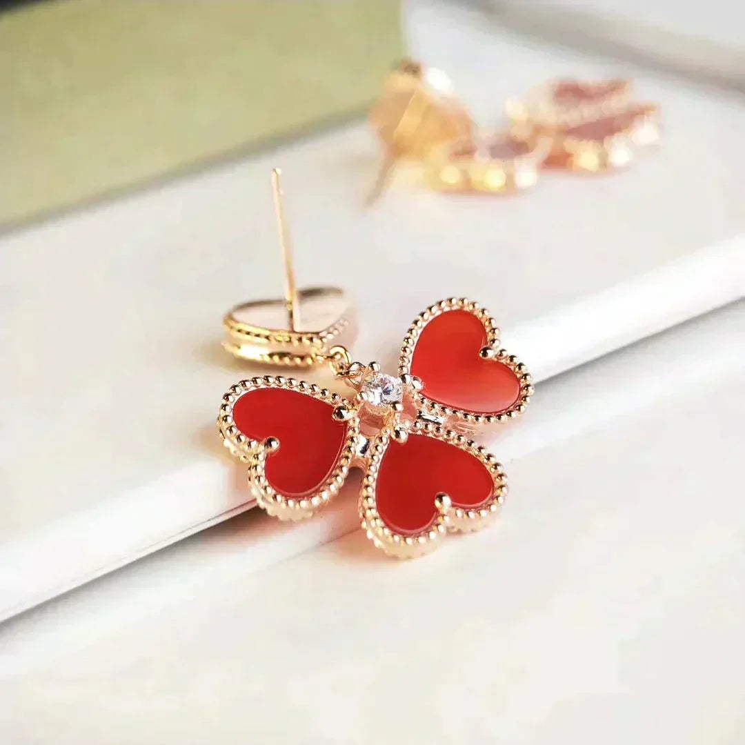 [⭐Hinora Jewelry]SWEET CLOVER CARNELIAN EARRINGS