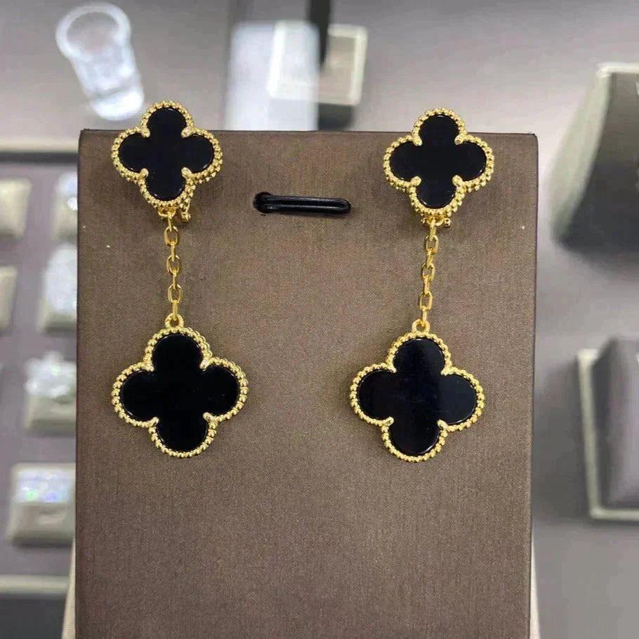 [⭐Hinora Jewelry]CLOVER 2 MOTIFS  EARRINGS (MULTIPLE CHOICESC