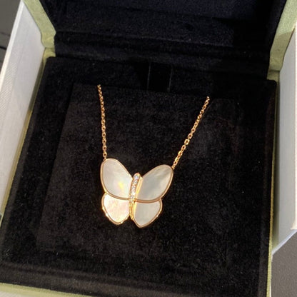 [⭐Hinora Jewelry]BUTTERFLY GOLD MOP DIAMOND NECKLACE