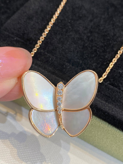 [⭐Hinora Jewelry]BUTTERFLY GOLD MOP DIAMOND NECKLACE