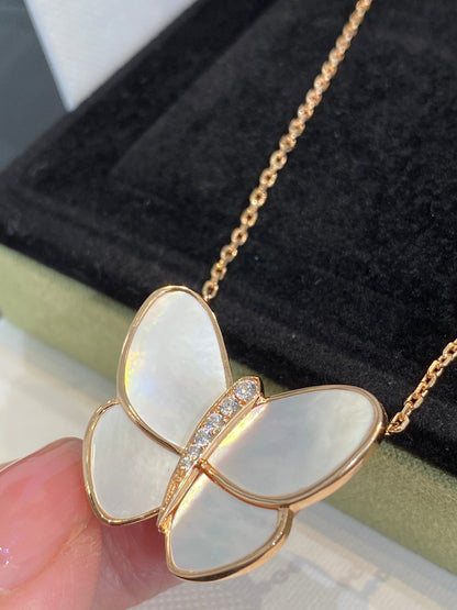 [⭐Hinora Jewelry]BUTTERFLY GOLD MOP DIAMOND NECKLACE