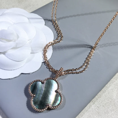 [⭐Hinora Jewelry]CLOVER 25MM GOLD DARK MOP BIG CLOVER NECKLACE