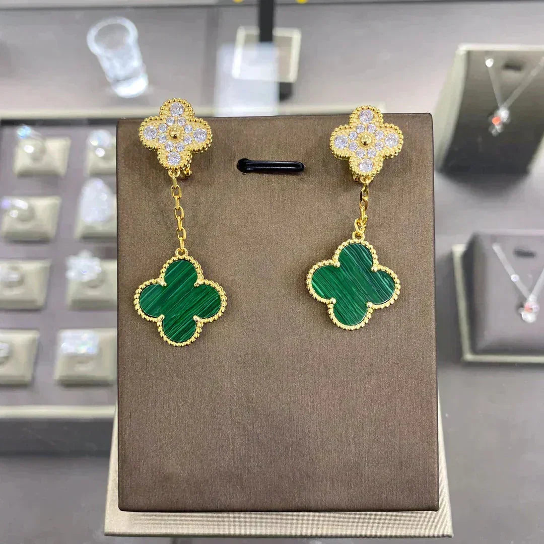 [⭐Hinora Jewelry]CLOVER  2 MOTIFS  DIAMOND  EARRINGS (MULTIPLE CHOICESç´