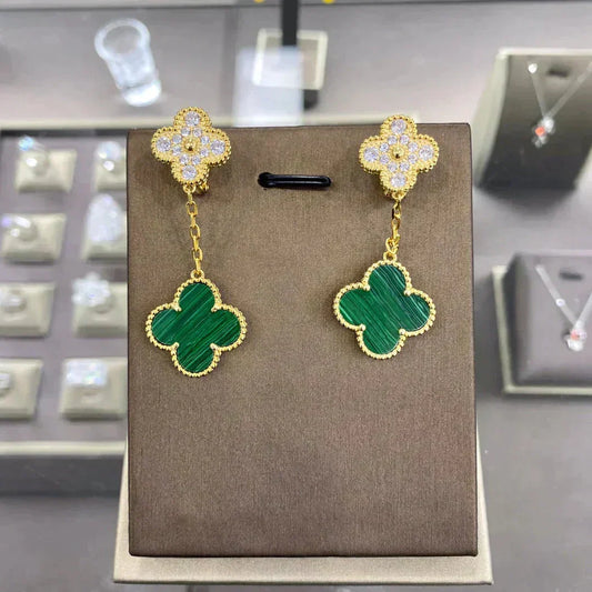 [⭐Hinora Jewelry]CLOVER  2 MOTIFS  DIAMOND  EARRINGS (MULTIPLE CHOICESç´