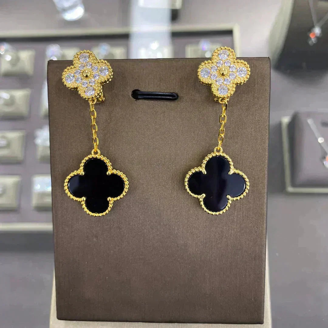 [⭐Hinora Jewelry]CLOVER  2 MOTIFS  DIAMOND  EARRINGS (MULTIPLE CHOICESç´