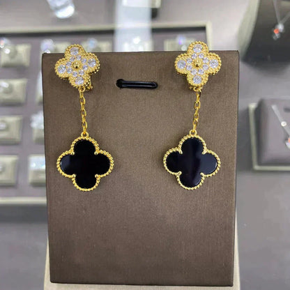 [⭐Hinora Jewelry]CLOVER  2 MOTIFS  DIAMOND  EARRINGS (MULTIPLE CHOICESç´