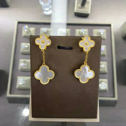 [⭐Hinora Jewelry]CLOVER  2 MOTIFS  DIAMOND  EARRINGS (MULTIPLE CHOICESç´