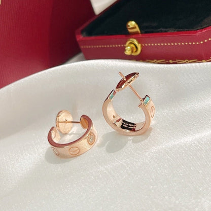 [⭐Hinora Jewelry]LOVE EARRINGS 5.7MM 2 DIAMONDS
