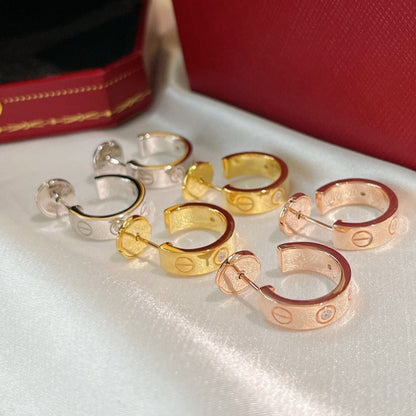 [⭐Hinora Jewelry]LOVE EARRINGS 5.7MM 2 DIAMONDS