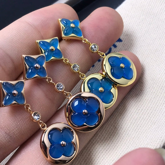 [⭐Hinora Jewelry]STAR AND SUN AGATE DIAMOND EARRINGS