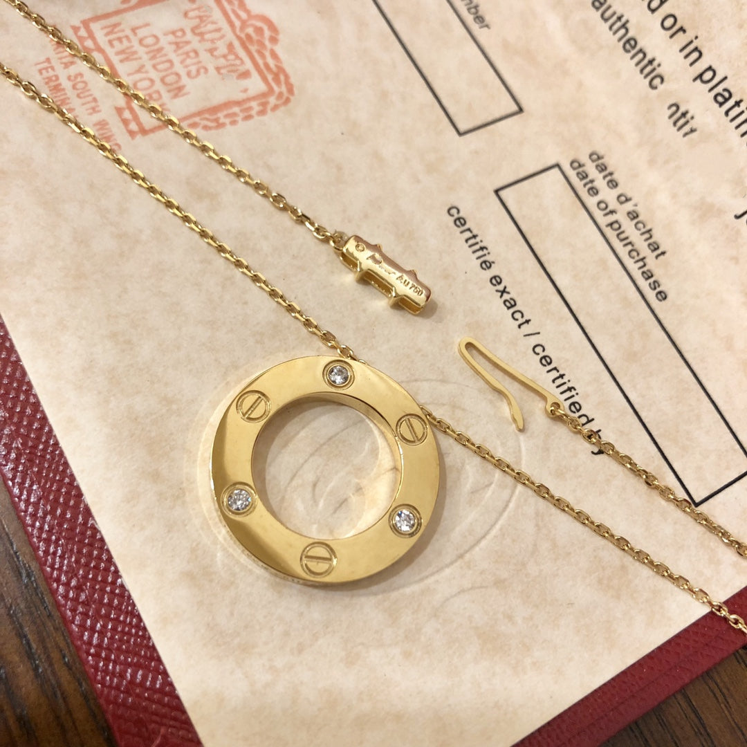 [⭐Hinora Jewelry]LOVE NECKLACE 16MM 3 DIAMONDS
