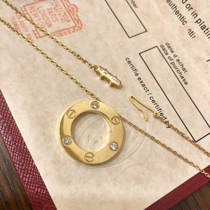 [⭐Hinora Jewelry]LOVE NECKLACE 16MM 3 DIAMONDS