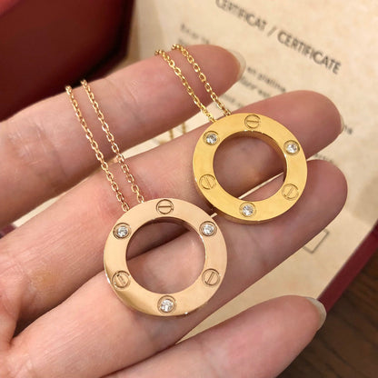 [⭐Hinora Jewelry]LOVE NECKLACE 16MM 3 DIAMONDS