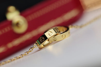 [⭐Hinora Jewelry]LOVE NECKLACE DOUBLE RING GOLD