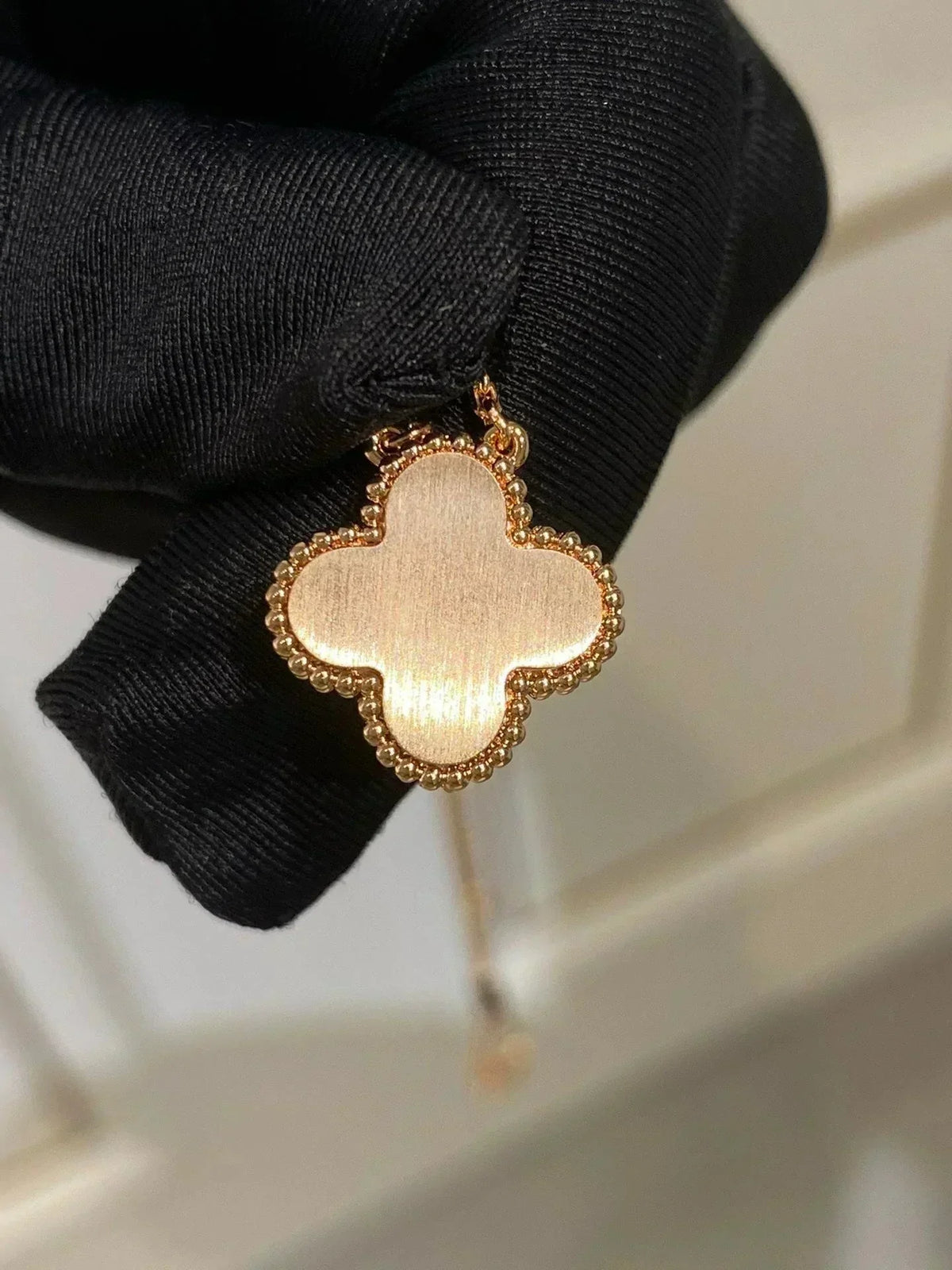 [⭐Hinora Jewelry]CLOVER 15MM DIAMOND RHODONITE NECKLACE
