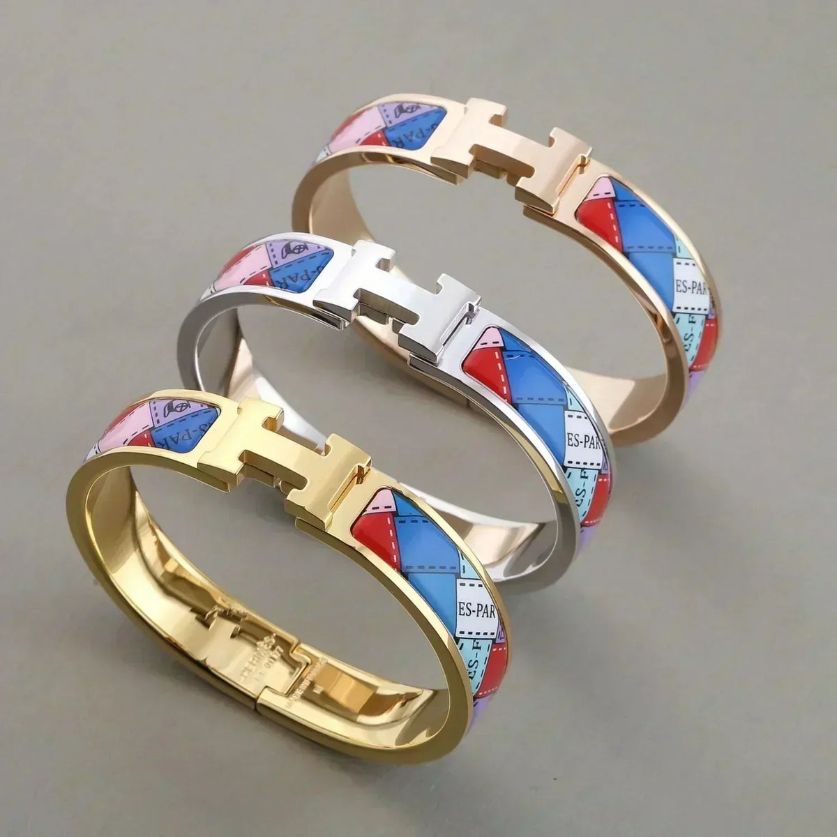 [⭐Hinora Jewelry]H BRACELET DOTTED BORDER 12MM