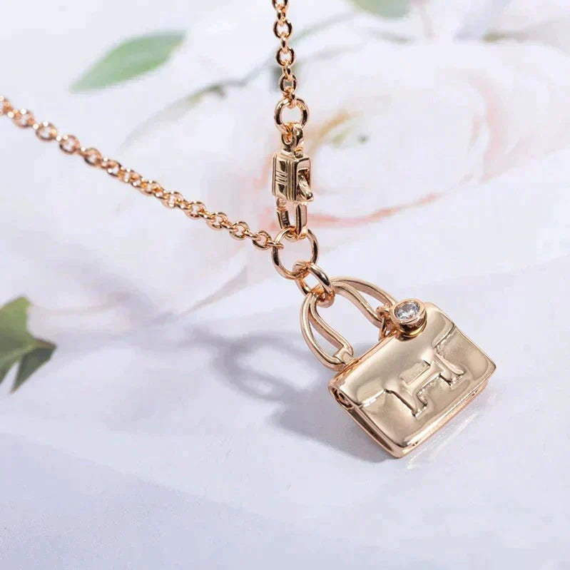[⭐Hinora Jewelry]AMULETTE PEDANT ROSE GOLD NECKLACE