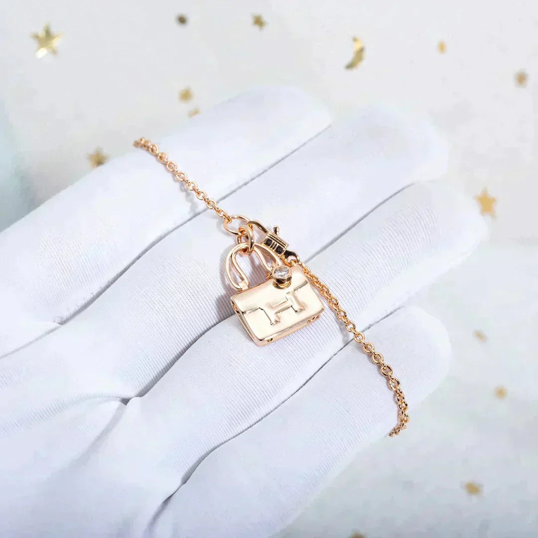 [⭐Hinora Jewelry]AMULETTE PEDANT ROSE GOLD NECKLACE