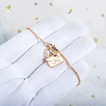 [⭐Hinora Jewelry]AMULETTE PEDANT ROSE GOLD NECKLACE