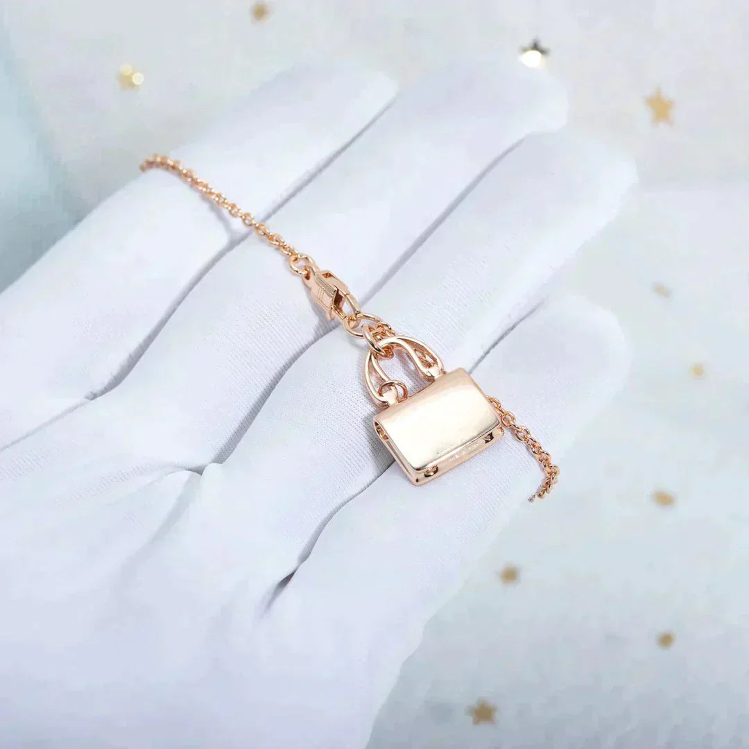 [⭐Hinora Jewelry]AMULETTE PEDANT ROSE GOLD NECKLACE