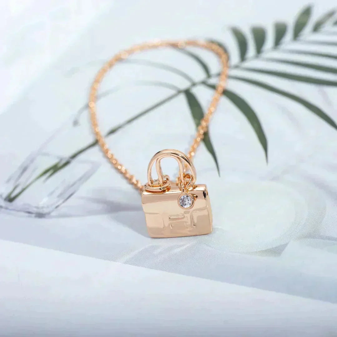 [⭐Hinora Jewelry]AMULETTE PEDANT ROSE GOLD NECKLACE